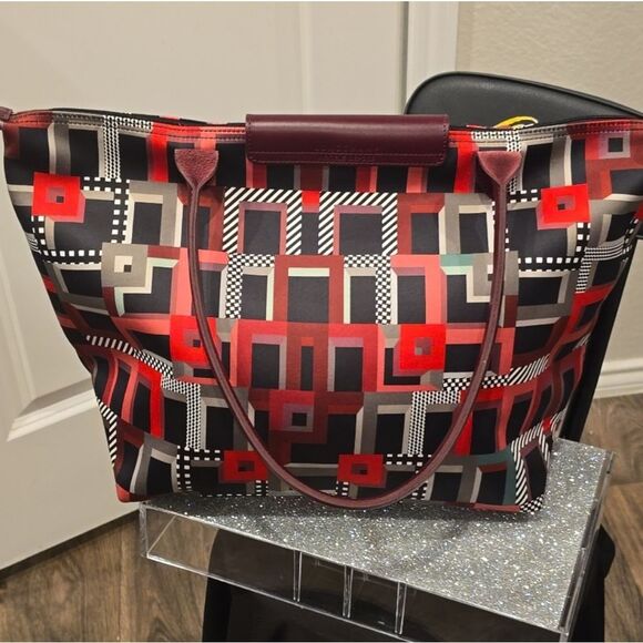 Longchamp Le Pilage Artwalk Large Shoulder Tote Bag- Opera - Picture 12 of 13